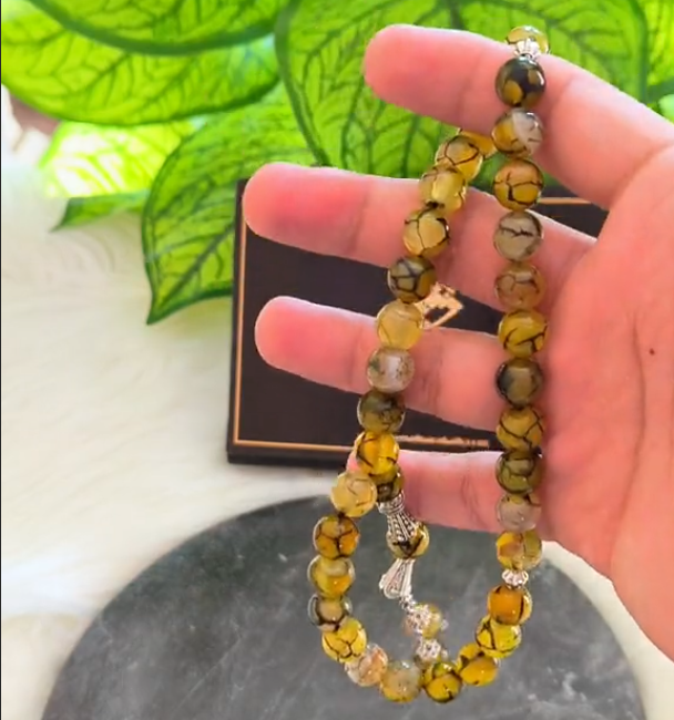 Premium Green Shajri Aqeeq Tasbeeh