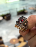 Faceted Red Zircon Rectangle  2 in 1 Ring – VIP Ring