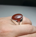 Natural Agate (Aqeeq) 15+ct Silver Ring Most Demand