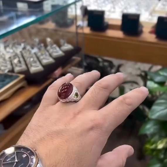Natural Agate (Aqeeq) 15+ct Silver Ring Most Demand