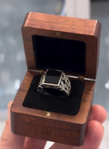 Sterling Silver Ring for Men with Square Onyx Stone VIP Ring