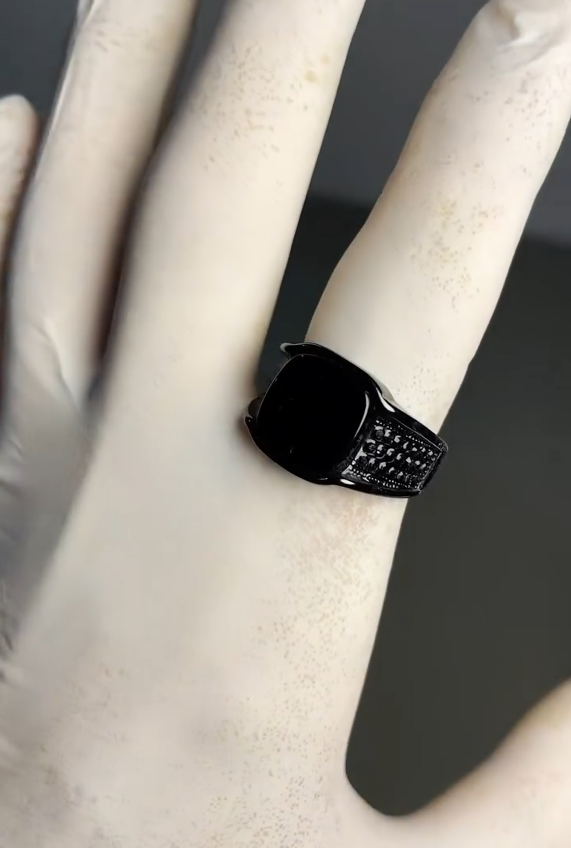 Turkish style Italian Black Ring stone model for Boys and Men most selling article
