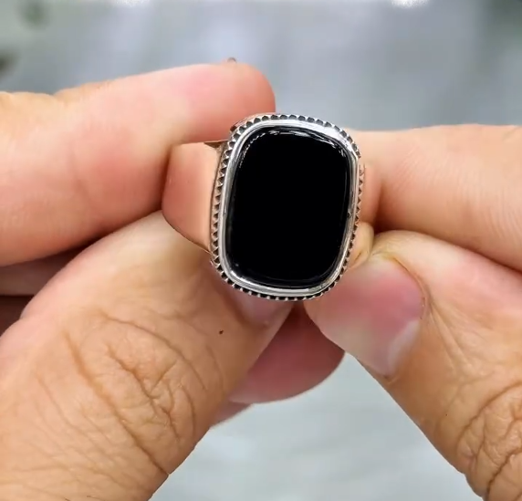 100% Original Black Yameni Aqeeq king VIP Ring Most Demanded