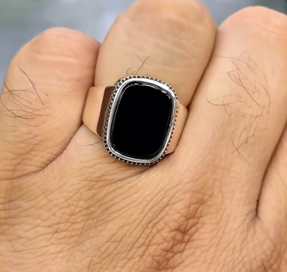 100% Original Black Yameni Aqeeq king VIP Ring Most Demanded